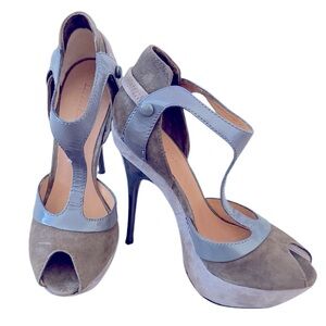 L.A.M.B y2k stilleto platform peeptoe stiletto heels